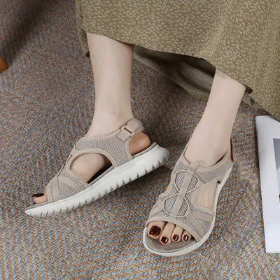 Women Solid Color Hollow Out Casual Lady Sandals