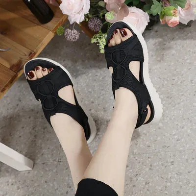Women Solid Color Hollow Out Casual Lady Sandals