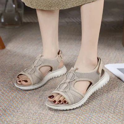 Women Solid Color Hollow Out Casual Lady Sandals