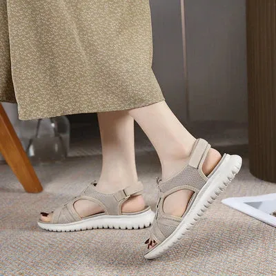 Women Solid Color Hollow Out Casual Lady Sandals