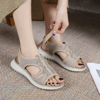 Women Solid Color Hollow Out Casual Lady Sandals
