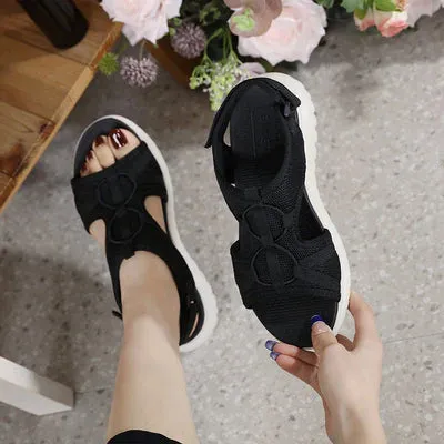 Women Solid Color Hollow Out Casual Lady Sandals