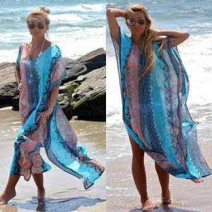 Women Swimwear Kaftan Beach Dress Bathing Suit Swimsuit Sundress