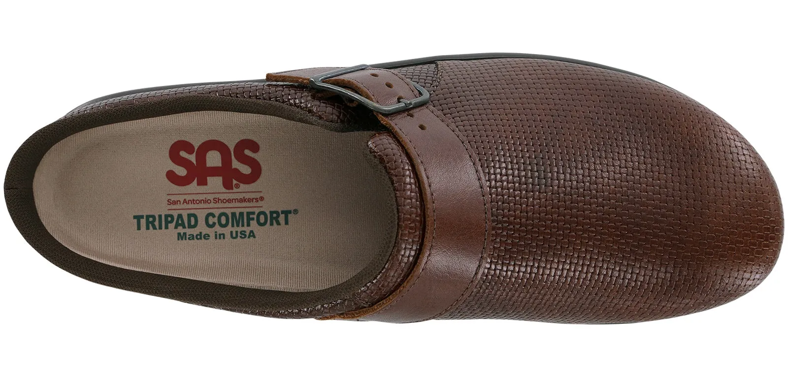 Women's Clog Slip On Loafer in Woven Brown
