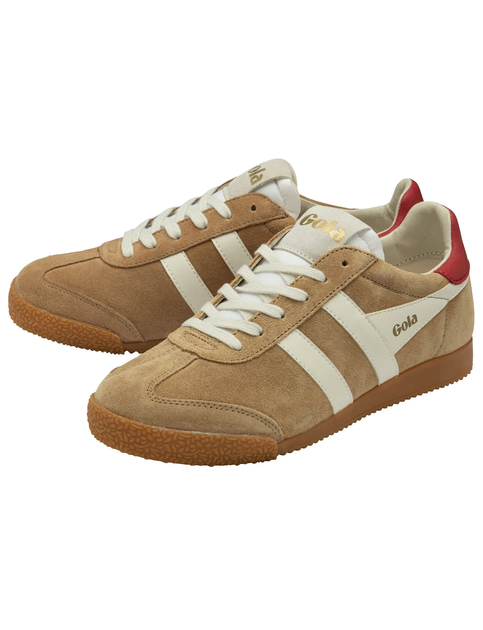 Women's Elan Sneaker, Caramel/White/Red