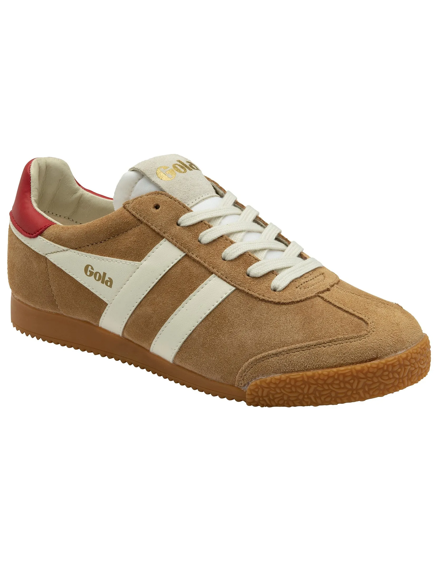 Women's Elan Sneaker, Caramel/White/Red