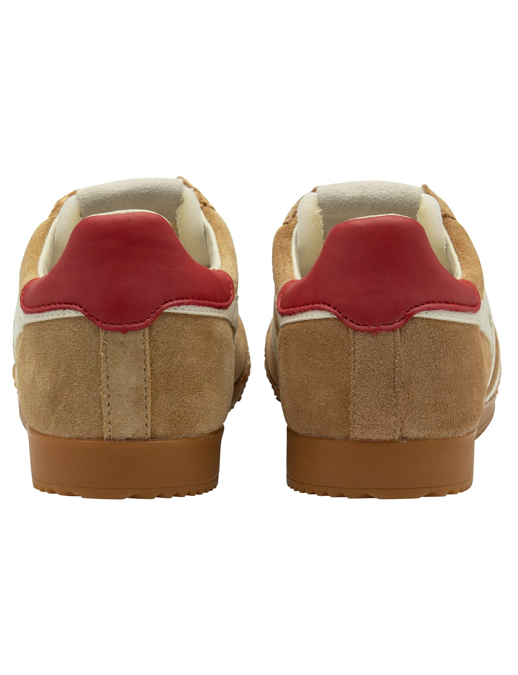 Women's Elan Sneaker, Caramel/White/Red