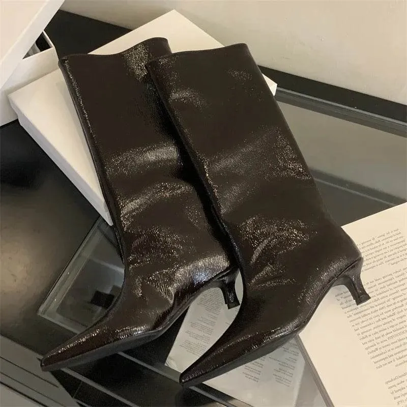 Women's Knee-High Boots - Thin Low Heels - LH8121