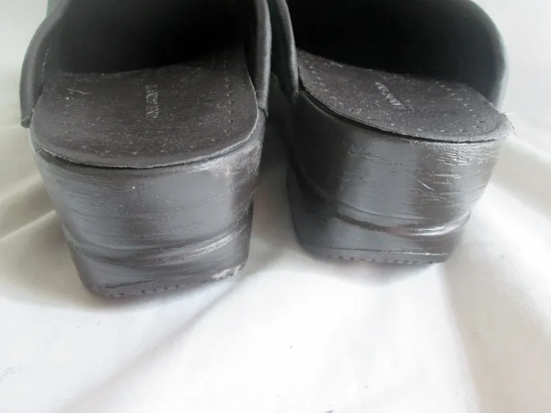 Womens LAND'S END SUEDE Leather Clog Shoe Slip-On Loafer Comfort GREEN 7 Mule
