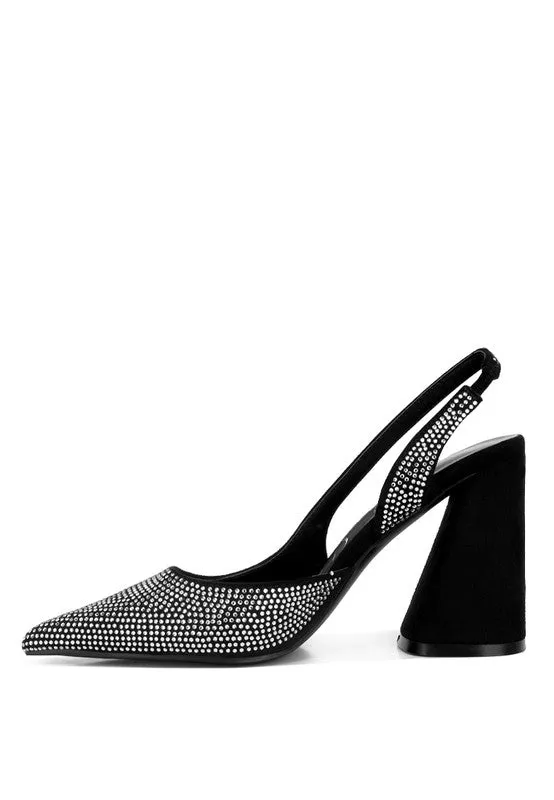 Women's Saranna Rhinestone Embellished Suede High Heel Sandals