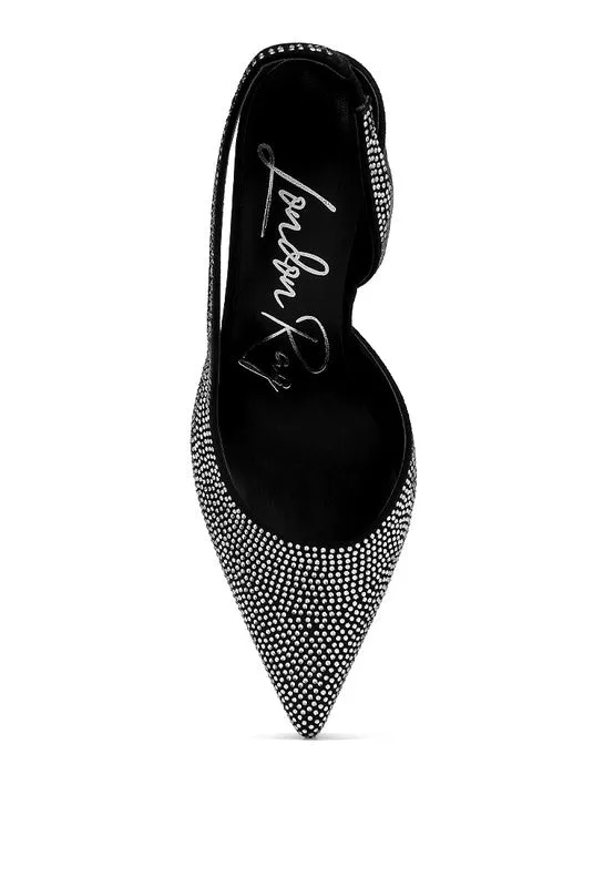 Women's Saranna Rhinestone Embellished Suede High Heel Sandals