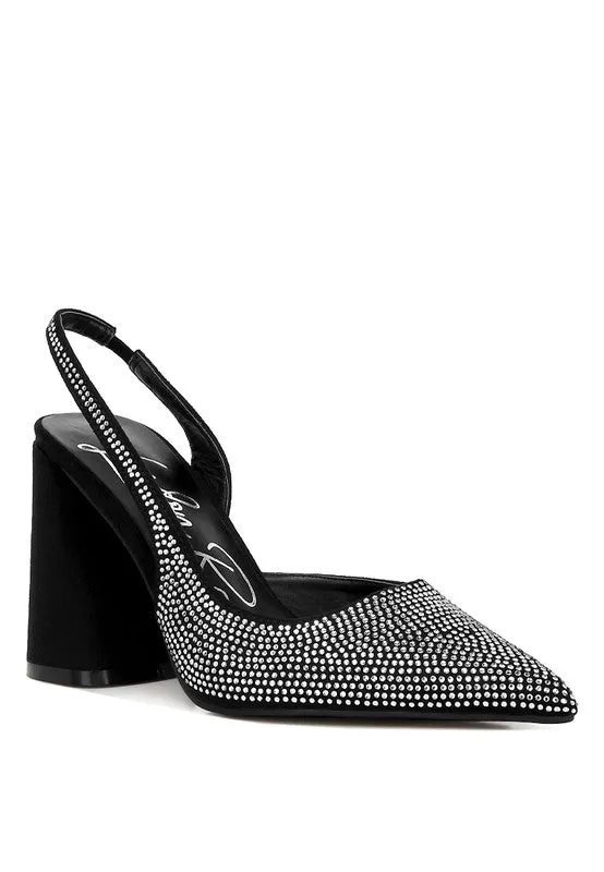 Women's Saranna Rhinestone Embellished Suede High Heel Sandals