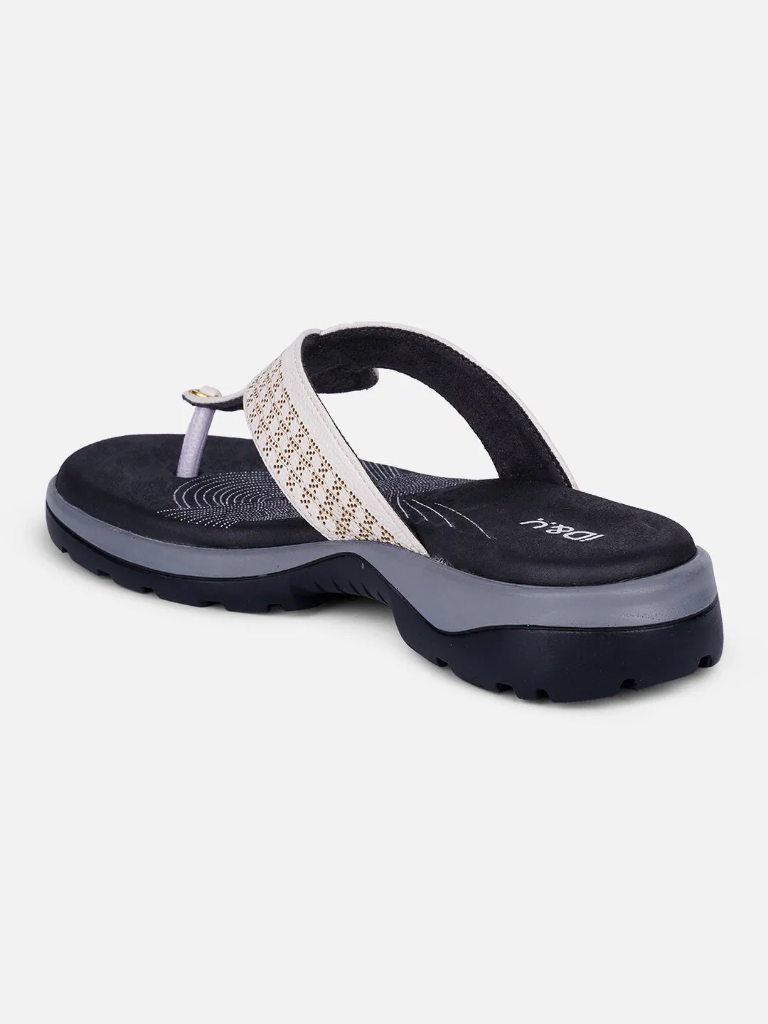 Women's White Thong Sandals (IU6007)