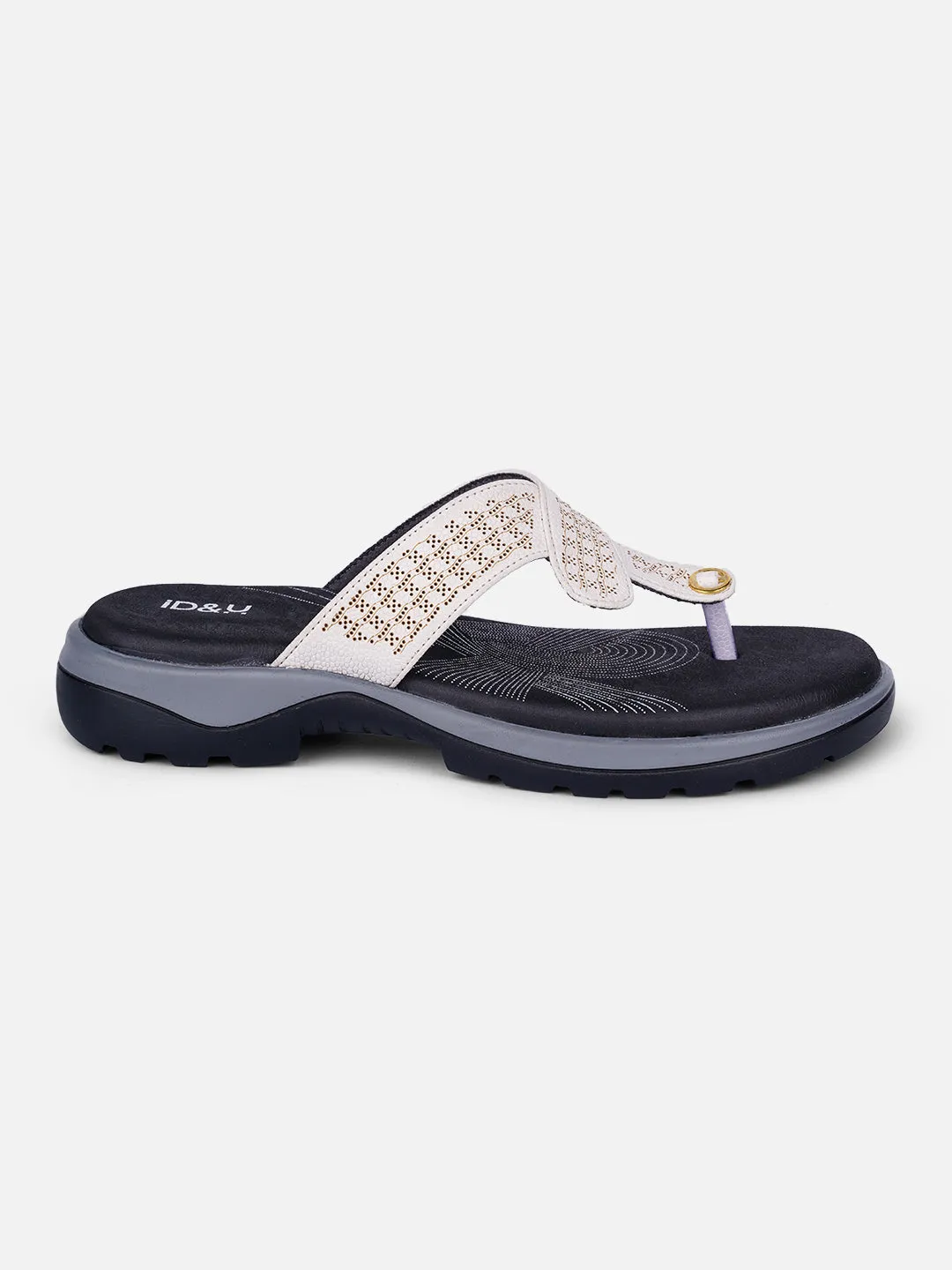 Women's White Thong Sandals (IU6007)
