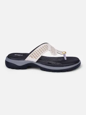 Women's White Thong Sandals (IU6007)