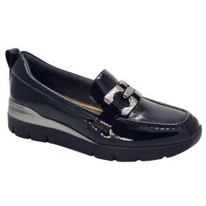 Zanni & Co Womens Patent Black Slip-On Loafer - Chilan-One