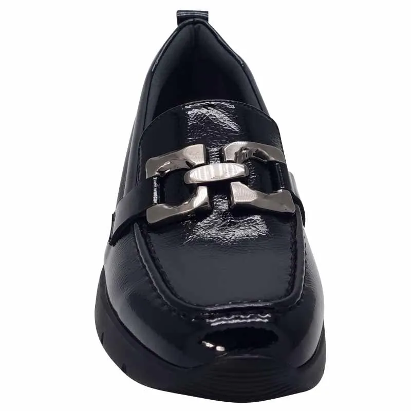 Zanni & Co Womens Patent Black Slip-On Loafer - Chilan-One